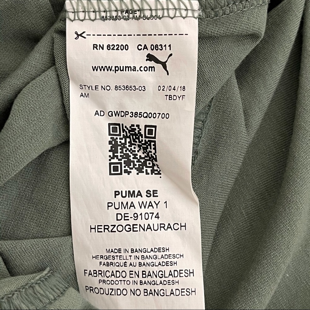 Puma Athletic Shirt Green size Lg - Picture 5 of 8